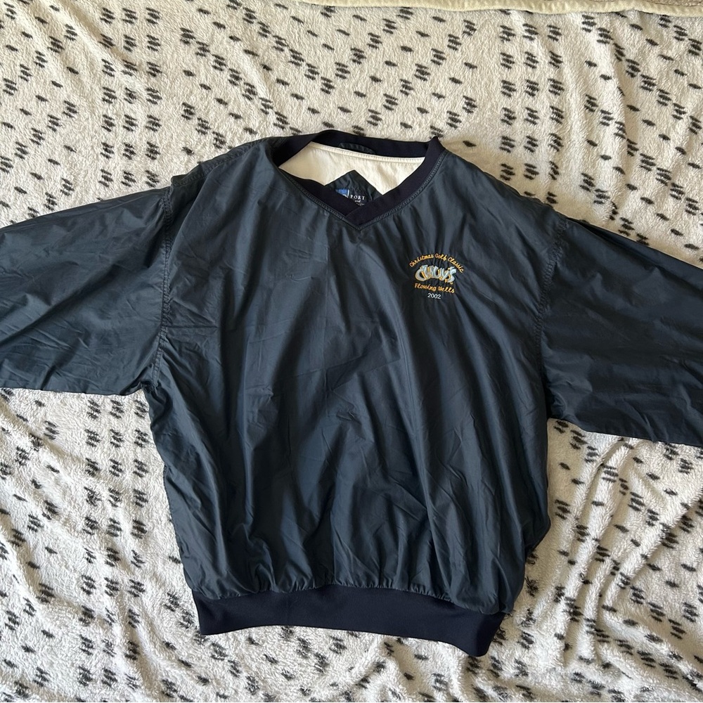 Used XL Navy Blue Port and Company Nylon Pullover